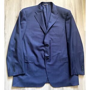 Canali Blazer Men 50R Blue Wool Blend Curpo Sport Coat Double Vented Notch Lapel